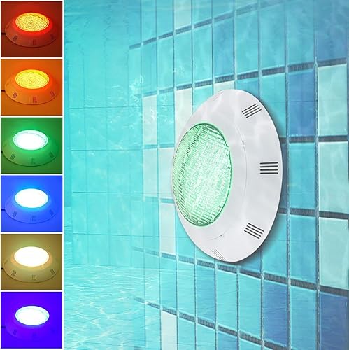 DYRABREST Luz LED sumergible de 11.6 pulgadas, 12 V, 36 W, cambio de color, luz de estanque subacuático, 7 colores + 2 modos de cambio de color RGB