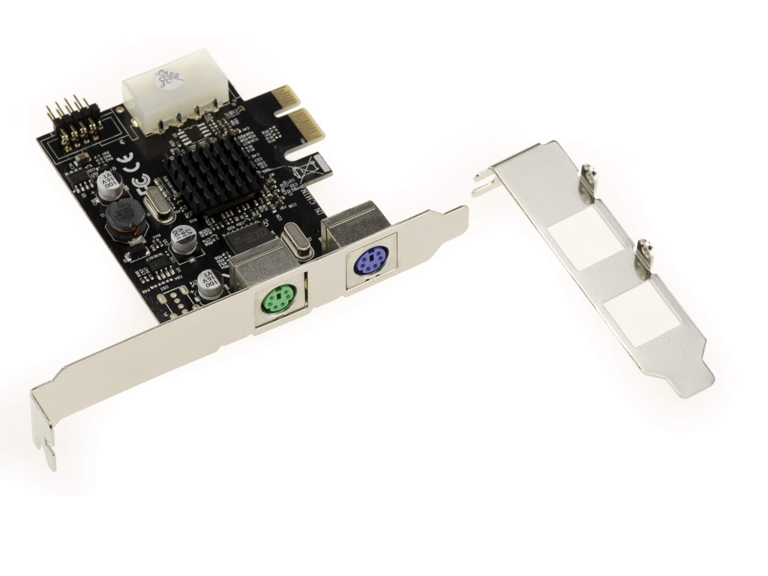 KALEA-INFORMATIQUE PCIe x1 PS/2-2 Puertos Teclado PS2 Ratón + 1 Puerto USB 2.0 9 Puntos Interno con Chipset ASIX 9990. Perfil Alto/Bajo