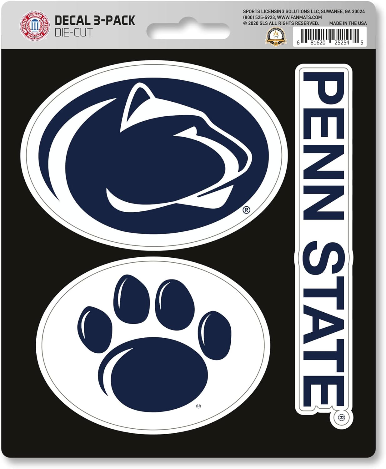 Fanmats NCAA Penn State Nittany Lions Team Decal, 3-Pack , Blue