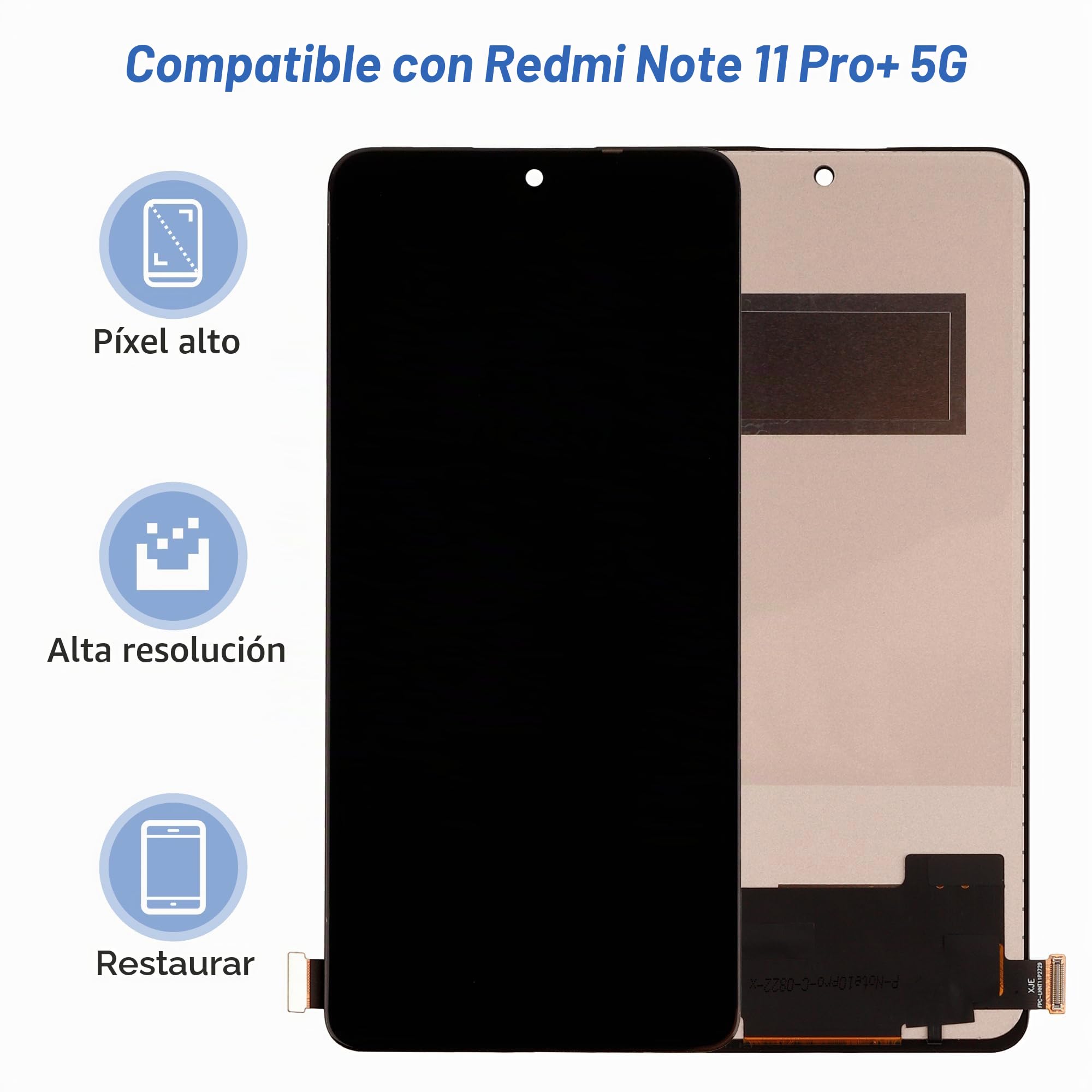 [con marco] Reemplazo de pantalla OLED compatible con Xiaomi Redmi Note 11 Pro 5G [6.67"] 21091116I, 2201116SG Pantalla táctil LCD con kit de herramientas