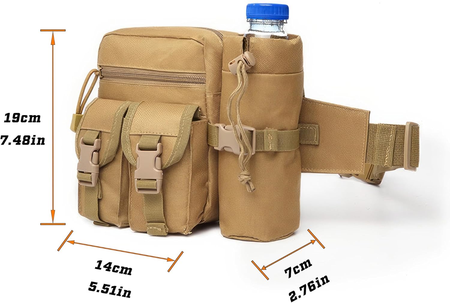 Tactical Waist Pack with Water Bottle Holder Versatile and Waterproof Military Fanny Pack Utility Belt for Outdoor Hiking Camping Fishing (Camo) - Image 2