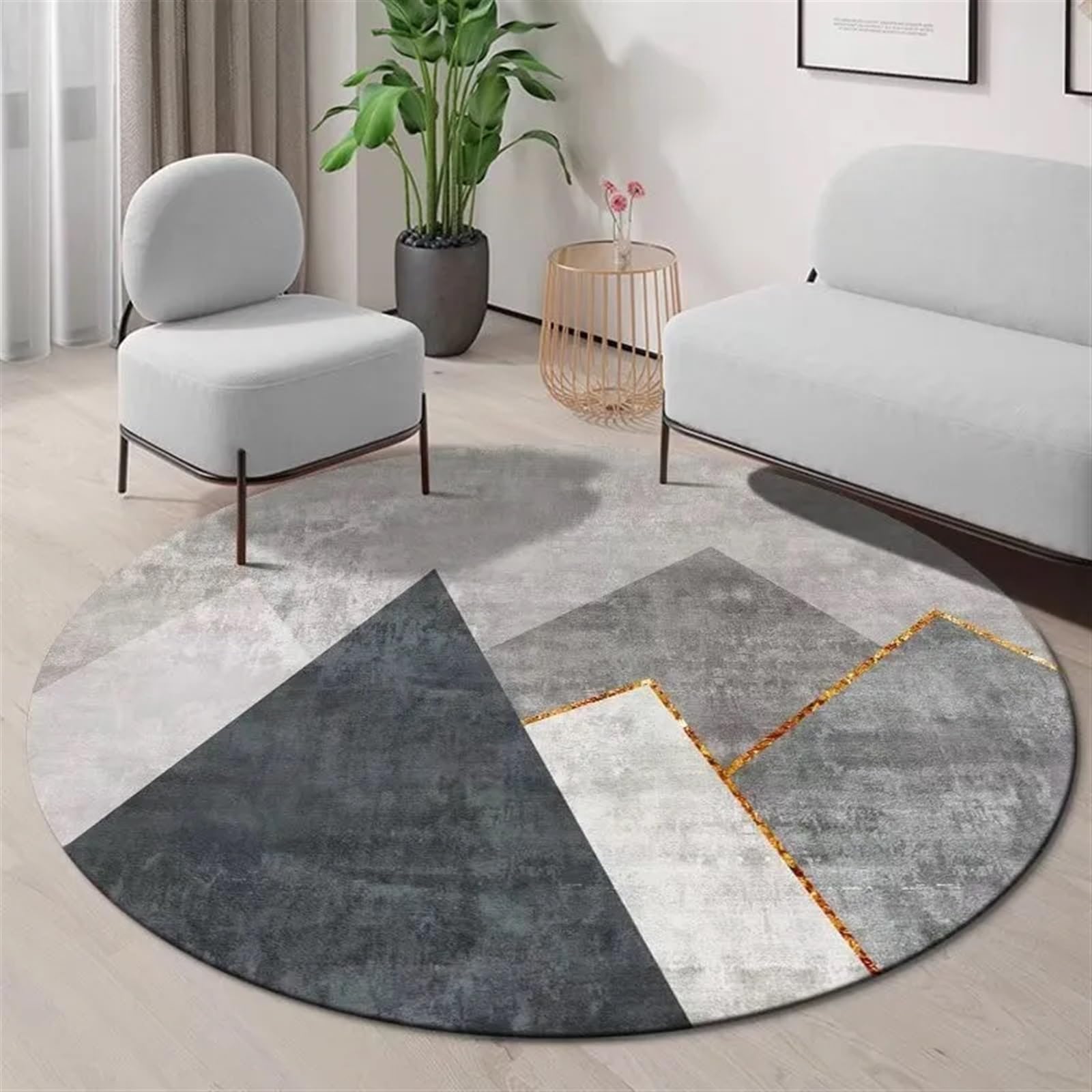 Tapis de sol rond géométrique pour sublimer le coin lecture de votre chambre