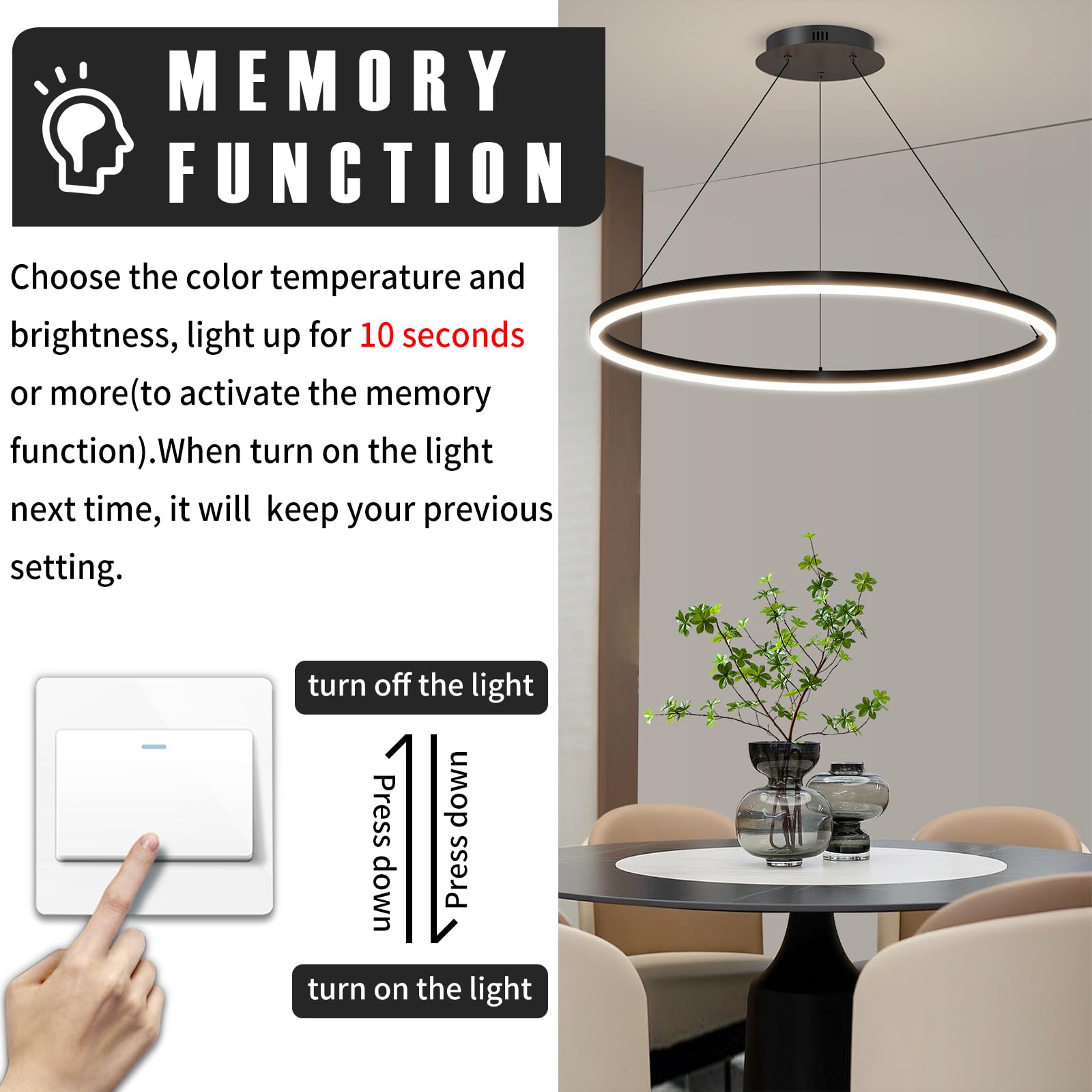 Mikeru 40cm Round Dining Table Pendant Lights - Image 3
