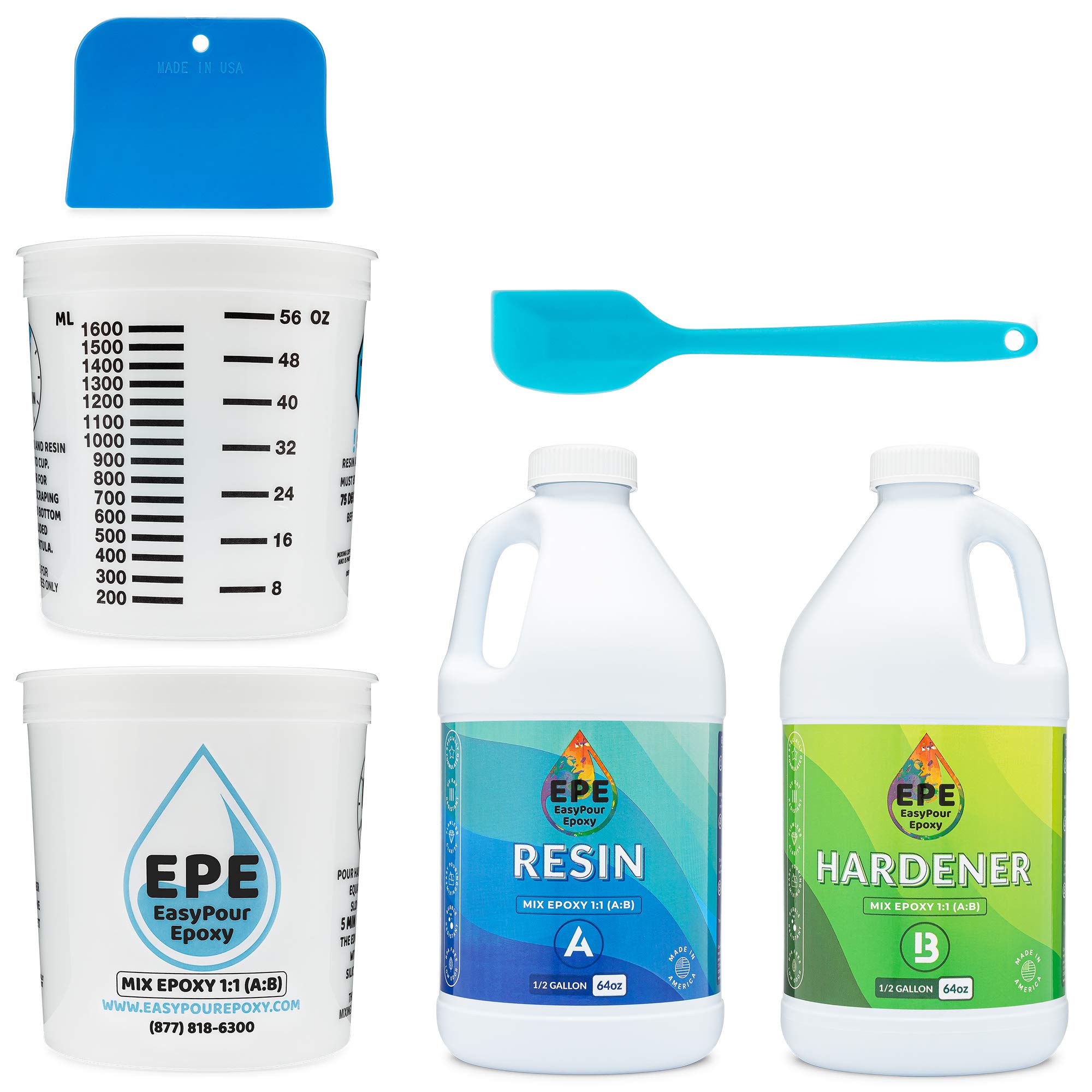 EPE EasyPour Epoxy 1 Gallon Kit Crystal Clear High Gloss Resin and