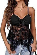Avidlove Women's Lace Tank Top Sexy Short Blouse Elegant V Neck