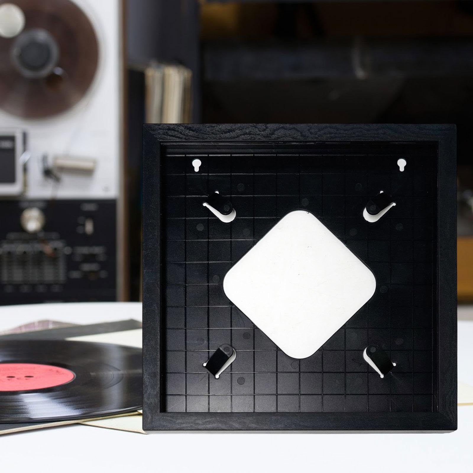 Vinyl Record Frame Album Record Rack Home Decoration Lightweight Decorative Wall Mount Holder Utility Sturdy Wear Resistant, Black