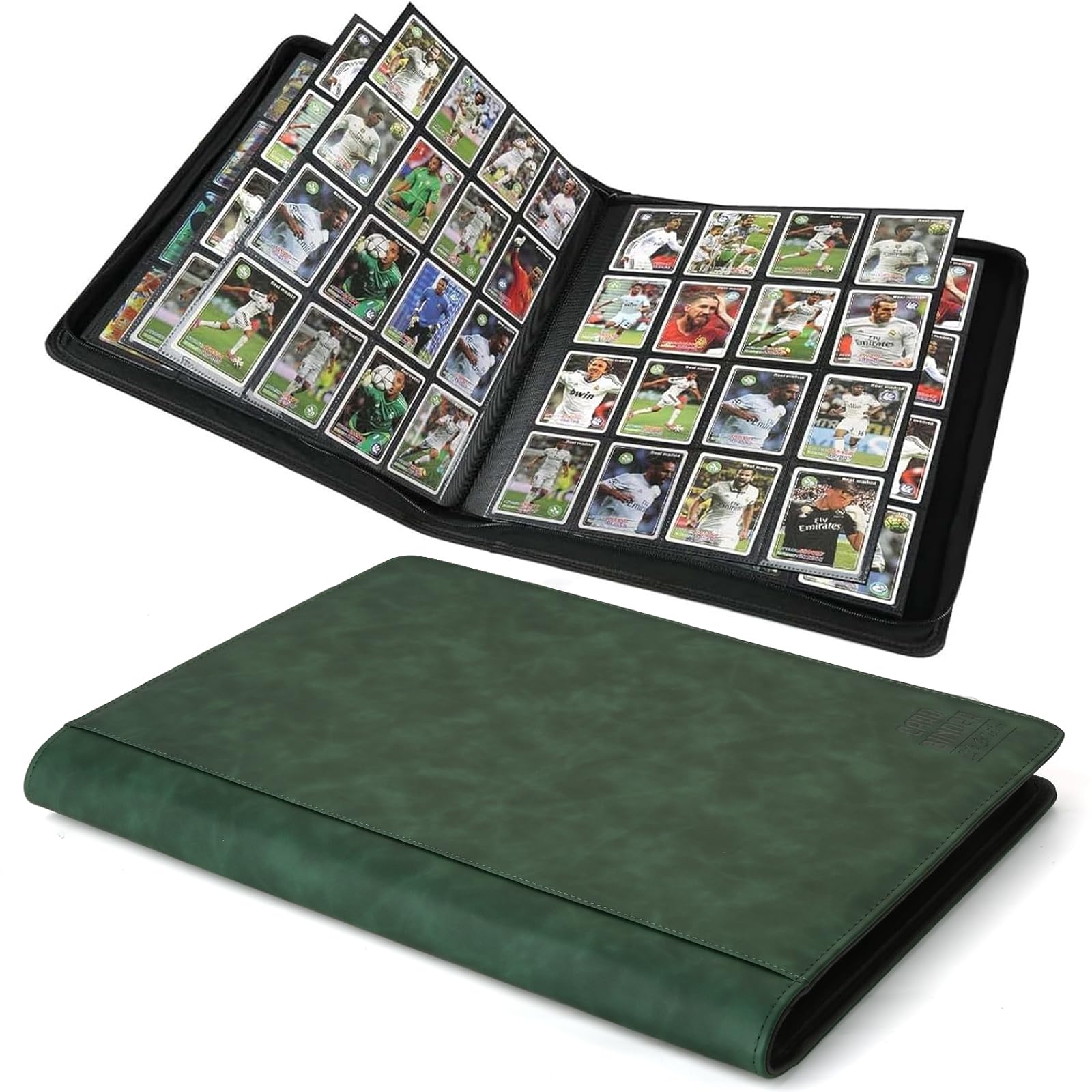 Arkeiliy Premium Ringless Trading Card Binder - 1024 Capacity, 16 Side-Loading Pockets per Page, Archival Quality Protection & Anti-Slip Spine for TCG, MTG, Sports Cards (Dark Green) — image 1