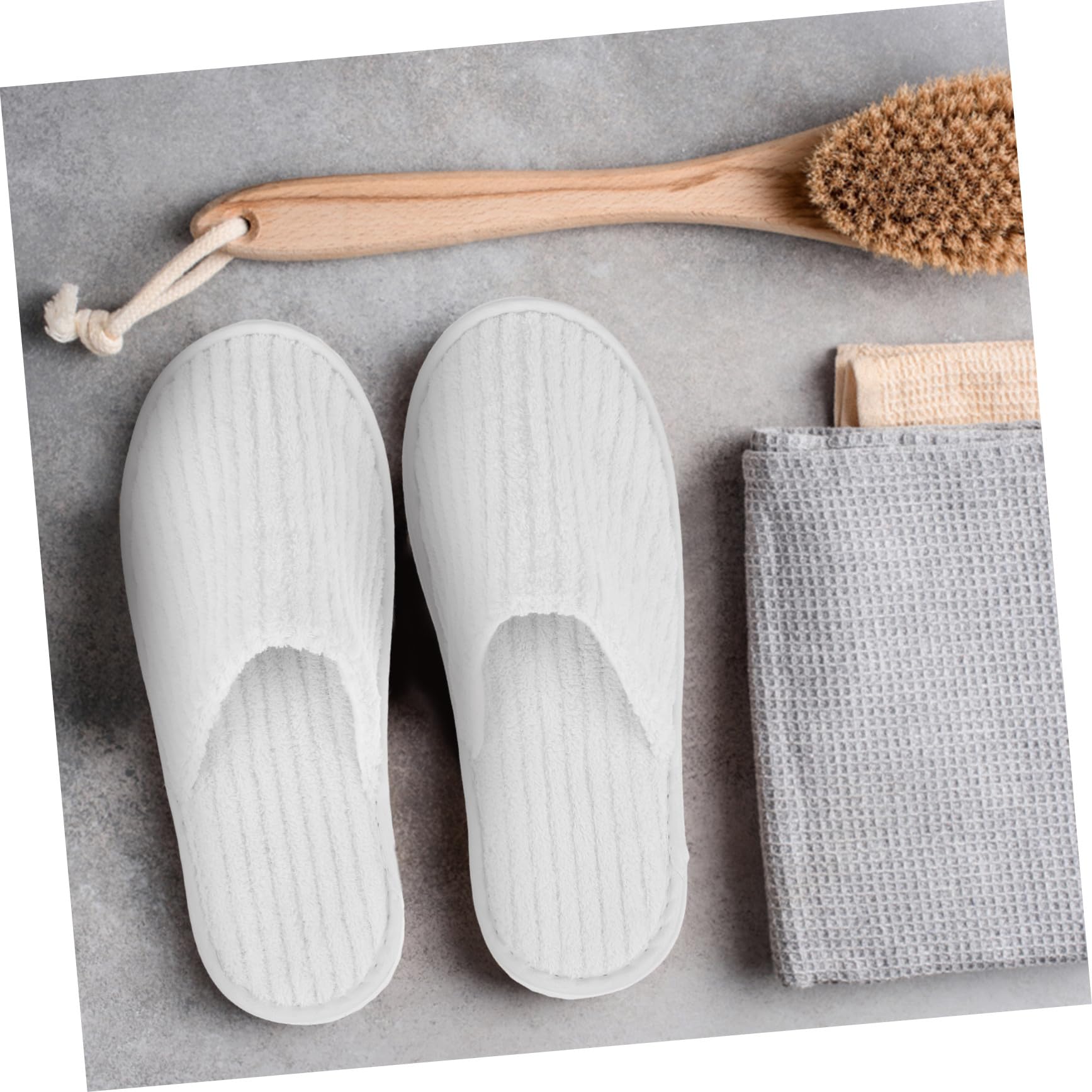 STOBAZA 12 Paar Rutschfeste aus Coral Fleece Einwegpantoffeln für Spa Gäste | Leicht, Einfach zu Packen, für Haus und Spa, 12 Paar, in Vier Farben Sortiert