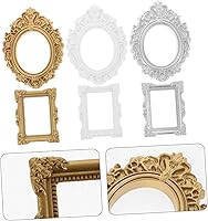 Vista 9 de Mini casa marco de fotos barroco hecho a mano accesorios 6 unids mini resina artesanía marcos diseño color al azar