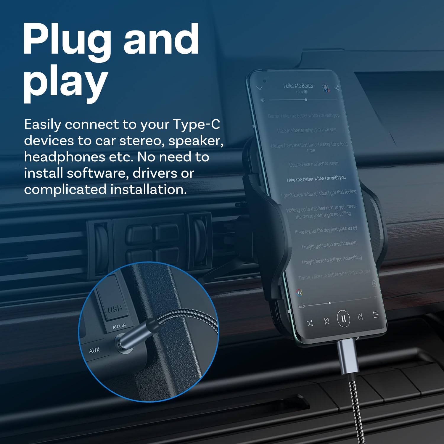 Kabel USB C do 3.5mm Audio Aux Jack firmy MMOBIEL - 16 Bit Typ-C do Auxiliary Słuchawki Męskie Stereo Kabel Samochodowy -Kompatybilny z iPhone 17 16 15 Series, iPad Pro, Samsung Galaxy S25 S24 S23-1m