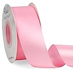 Ribbli Pink Double Faced Satin Ribbon,1-1/2 x Continuous 25 Yards,Use for Bows Bouquet,Gift Wrapping,Baby Shower,Floral Arrangement