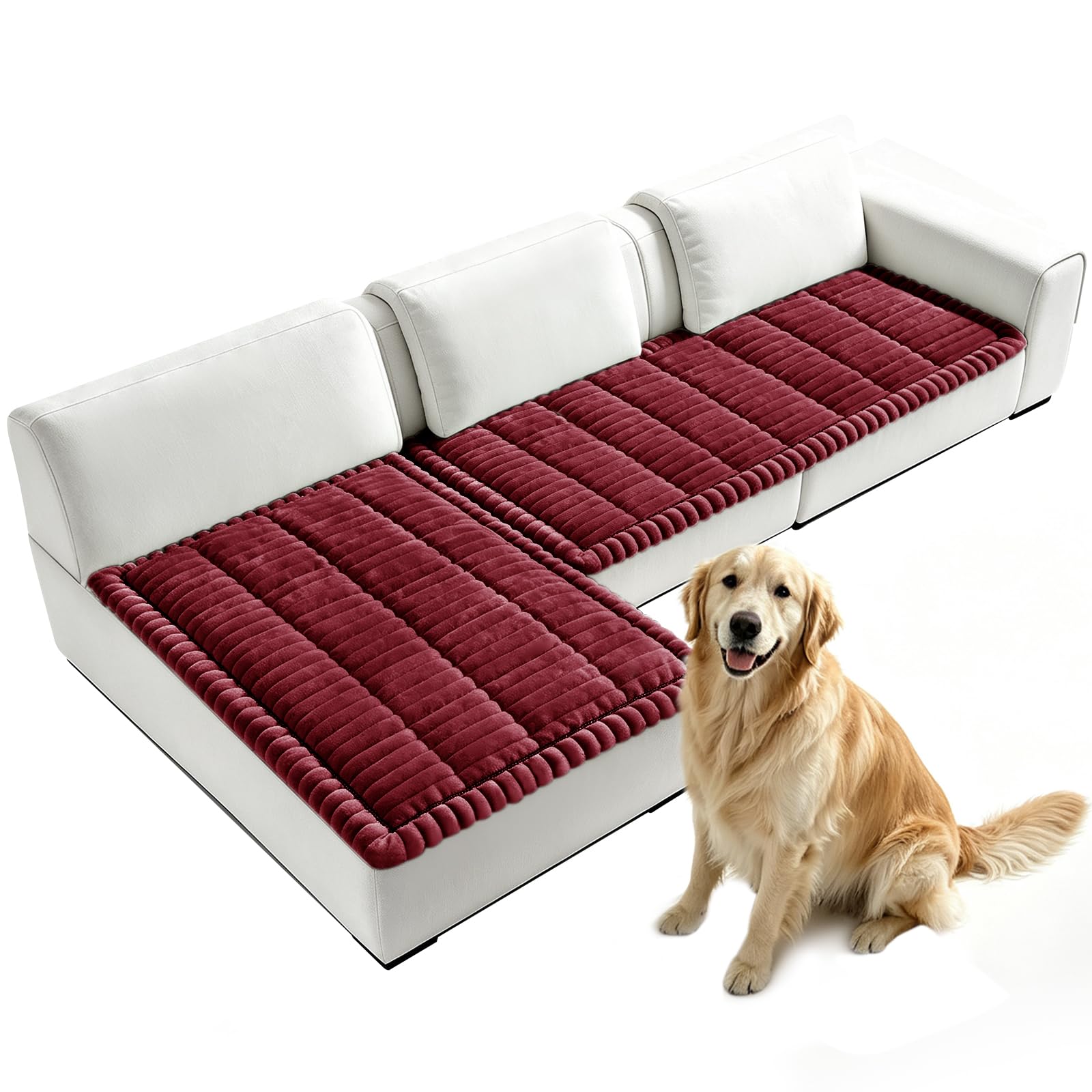 Housse De Canapé Velours CôTelé ÉPaisse Lavable (Red,70 * 210cm)