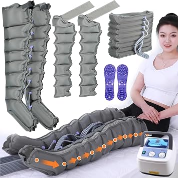 Full Body Waist Arm Leg Relax Instrument, Lipedema Legs Treatment Massager with 8 Air Chambers, Pneumatic Leg Wrap Pressure Machine for Lymphatic Drainage, Timed and Adjustable Pressure