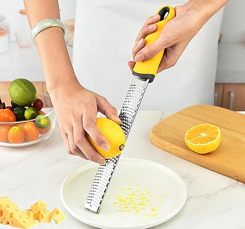 Miniatura 5 de HAOYIHY Limón rallador y rallador de queso parmesano limón, ajo, nuez moscada, chocolate, frutas, verduras, rallador de jengibre, triturador de