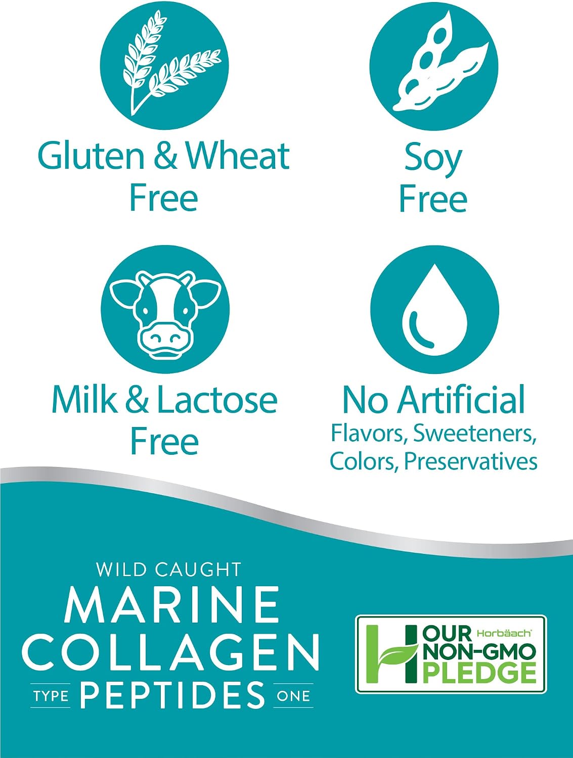 Marine Collagen Powder 20 Oz | Hydrolyzed Collagen Peptides | Unflavored | Keto, Paleo, Non-GMO, Gluten Free Supplement | by Horbaach