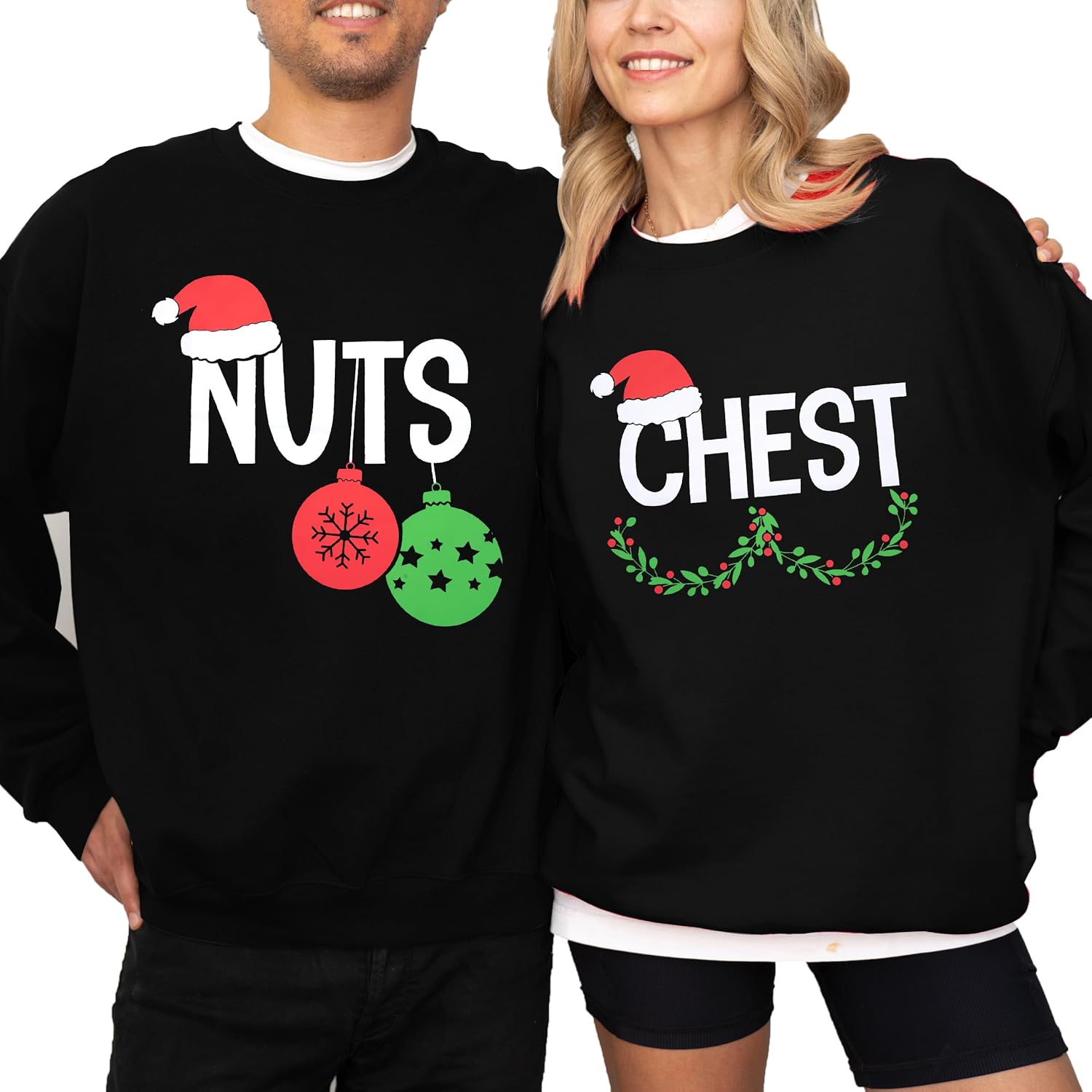 LUKYCILD Christmas Couples His and Her Sweatshirt: Merry Christmas Couples Matching Outfits Xmas Holiday Long Sleeve Shirt - Image 6