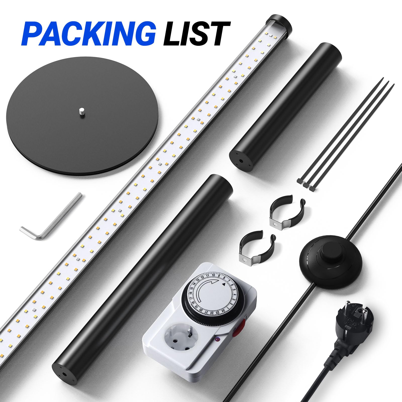 Barrina T10 Pro Lampe Horticole avec Minuteur, 42W, 660 nm Spectre Complet | 169 LEDs, Support Réglable Hauteur 115–165 cm, Pied Interrupteur, pour Plantes Intérieures Hautes et Fleurs