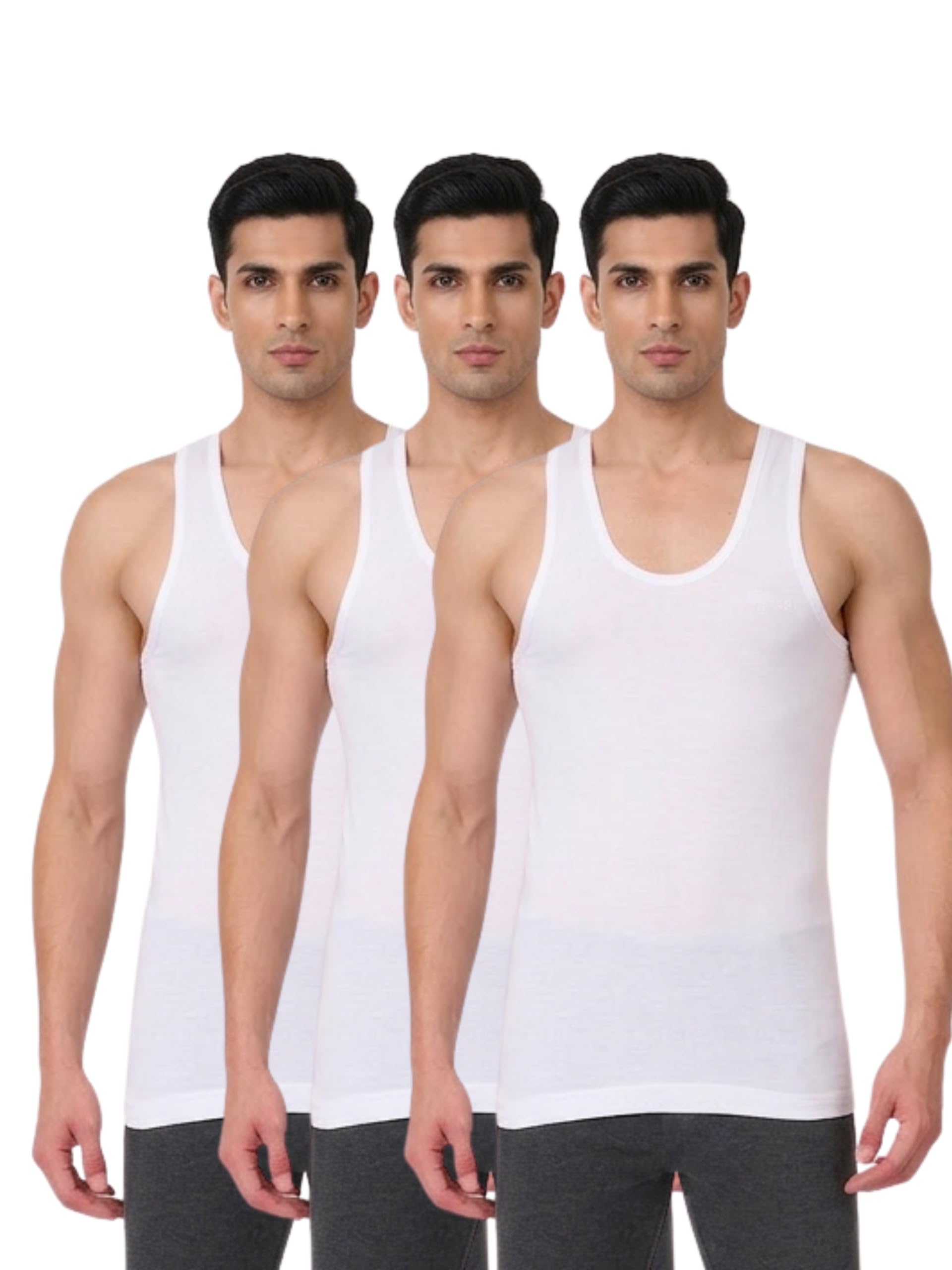 prakasam cotton Men's Combed Cotton Round Neck Sleeveless White Vest with Extended Length for Easy Tuck (Gold)-picture-35