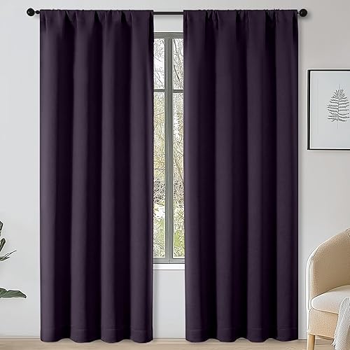 Miniatura 110 de OWENIE Sally Ever Green Cortinas Opacas para Dormitorio Sala de Estar 63 Pulgadas de Largo Juego de 2 Paneles, Aislamiento Térmico Ahorro de Energía