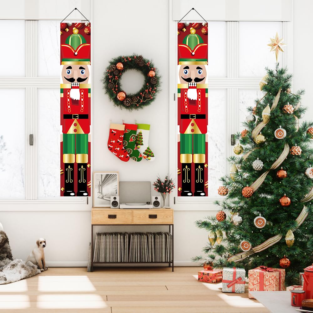 Decorazioni Natalizie Schiaccianoci | 4 Pezzi Bandiere Appendibili 180x30cm - Per Interni Ed Esterni - Foto 2