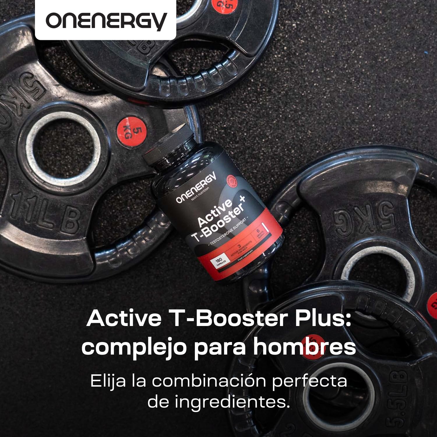 Active T-Booster Plus – Complejo para hombres – 180 cápsulas – Zinc, tribulus terrestris y ácido D-aspártico – Energía y fuerza – Suministro para 6 meses