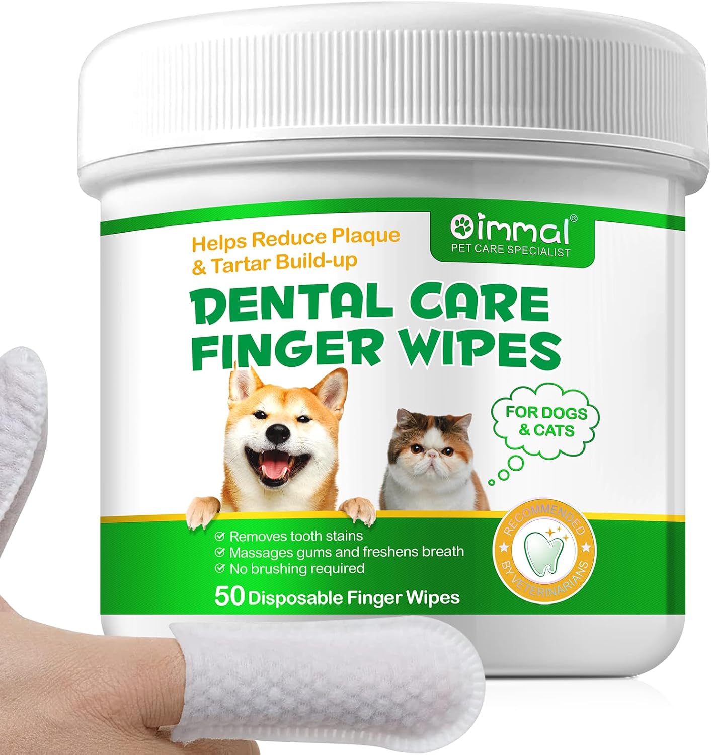 Ear Cleaner Finger Wipes Pet Teeth Cleaning Wipes for Dogs & Cats