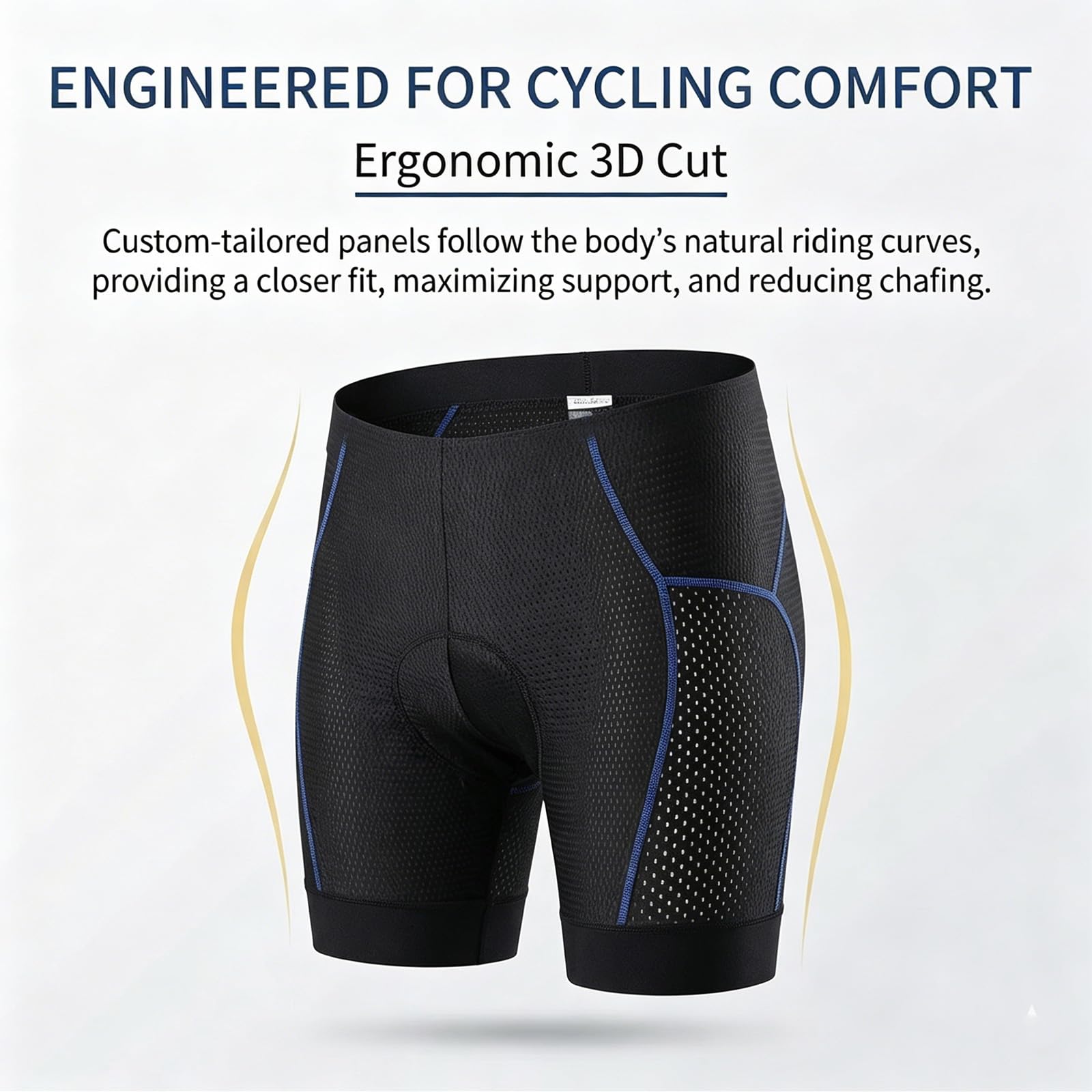 Pantaloncini da Ciclismo Larghi Uomo con Imbottitura Silicone 5D, Intimo Bici Rete Traspirante, Fodera MTB Antiscivolo per Mountain Bike Strada Spinning Moto