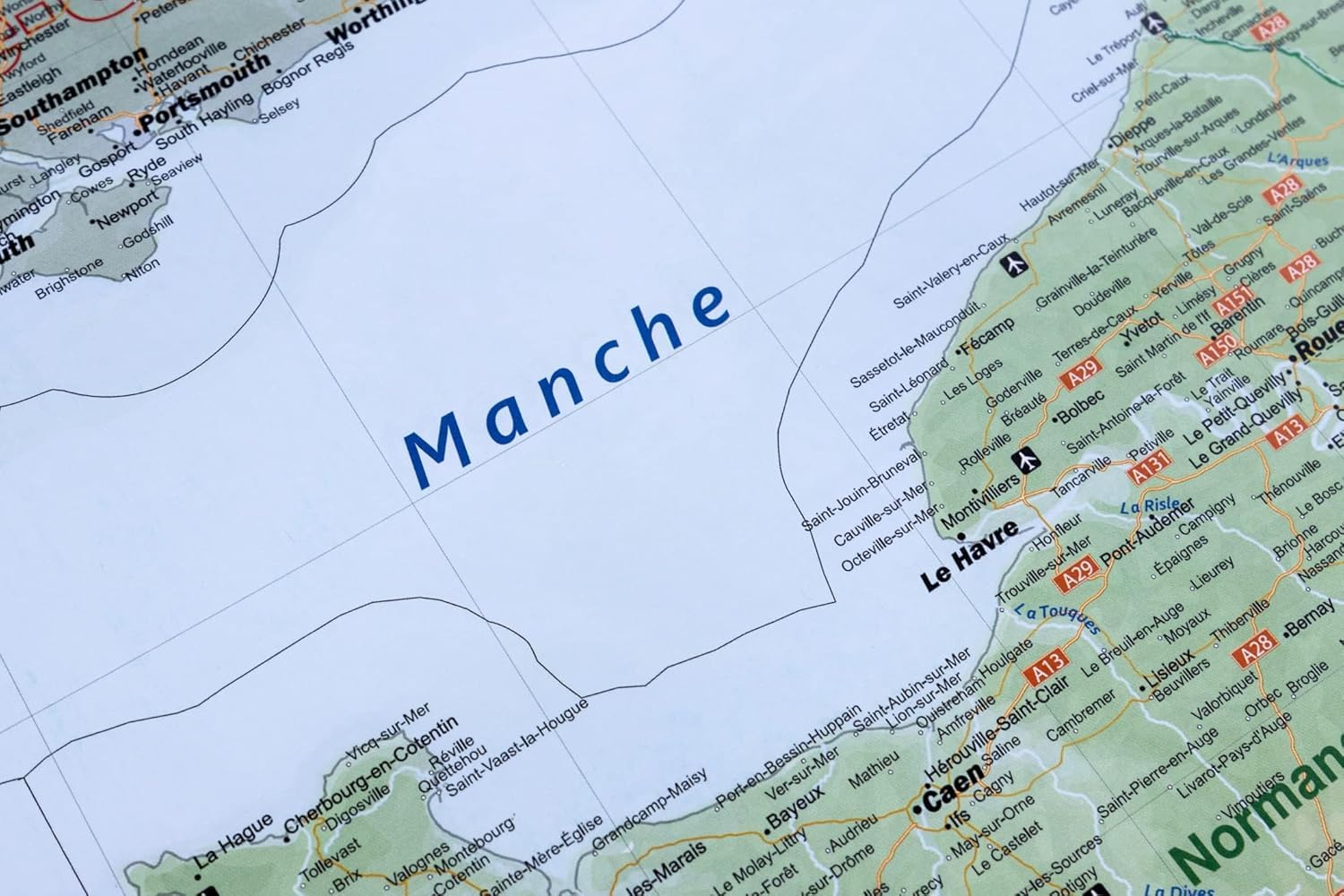 Large map of France with full lamination (wall map) 39 x 39 inches, France regions, highways, airports