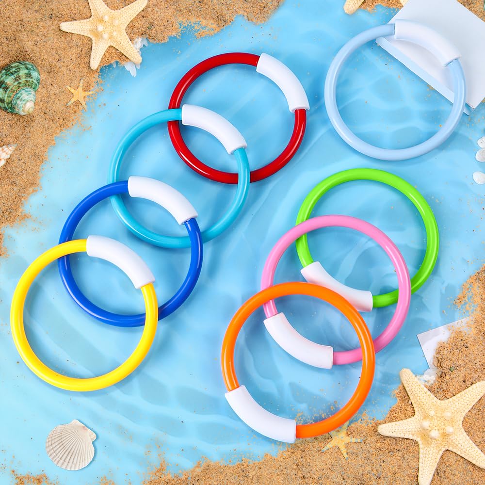 Dive Toys 8-Pack Colorful Dive Rings Sinking S For Kids Swimming