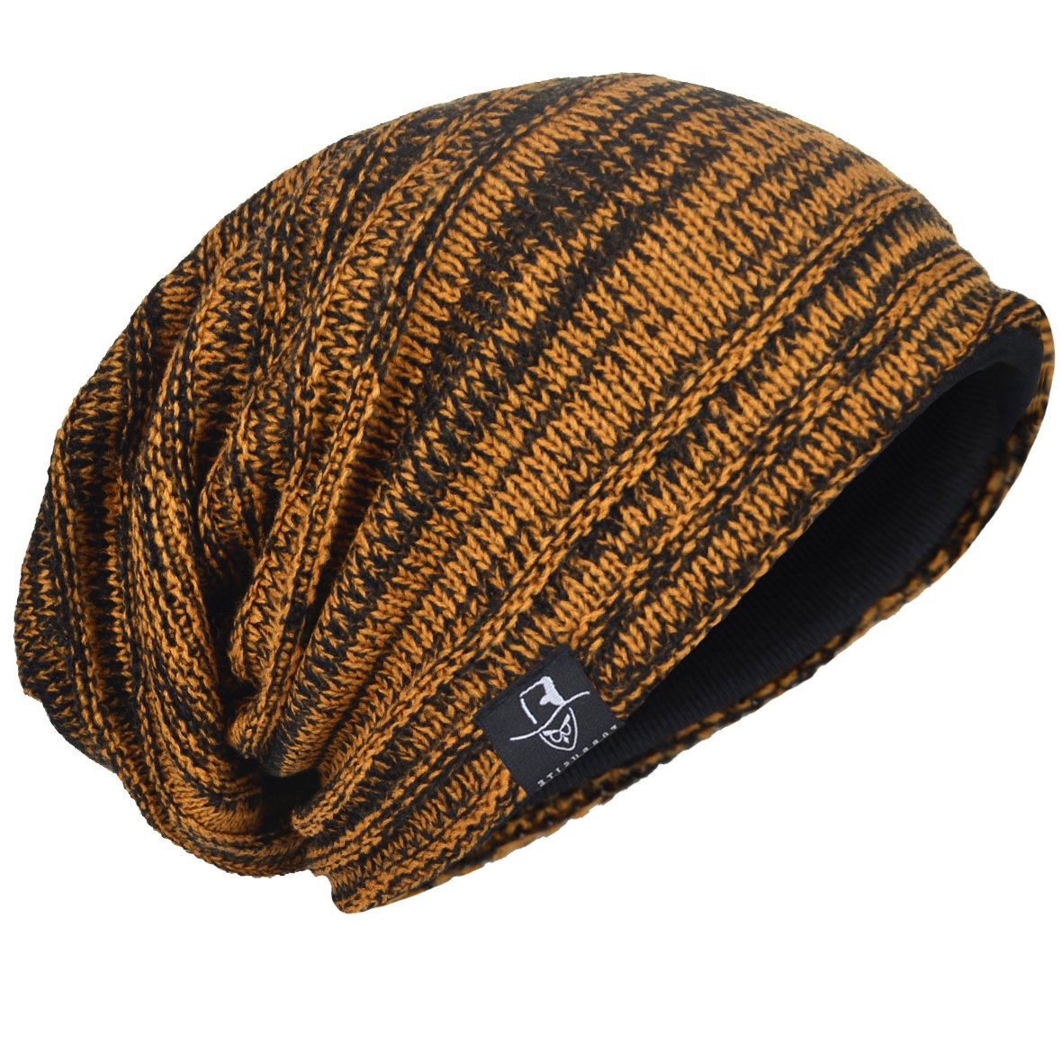 Hisshe Men's Ginger Knit Beanie Slouch Baggy Skull Cap Vintage Long Hip-Hop Winter Hat (Ginger)(Size: M)