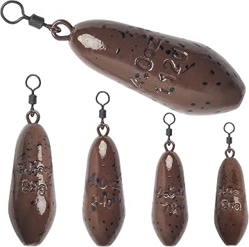 Tear Drop Shot Weights Fishing Sinkers Fishing Weights with Brass Swivels for Bass Fishing Dropshot Rig Freshwater Fishing Lead Sinker Saltwater