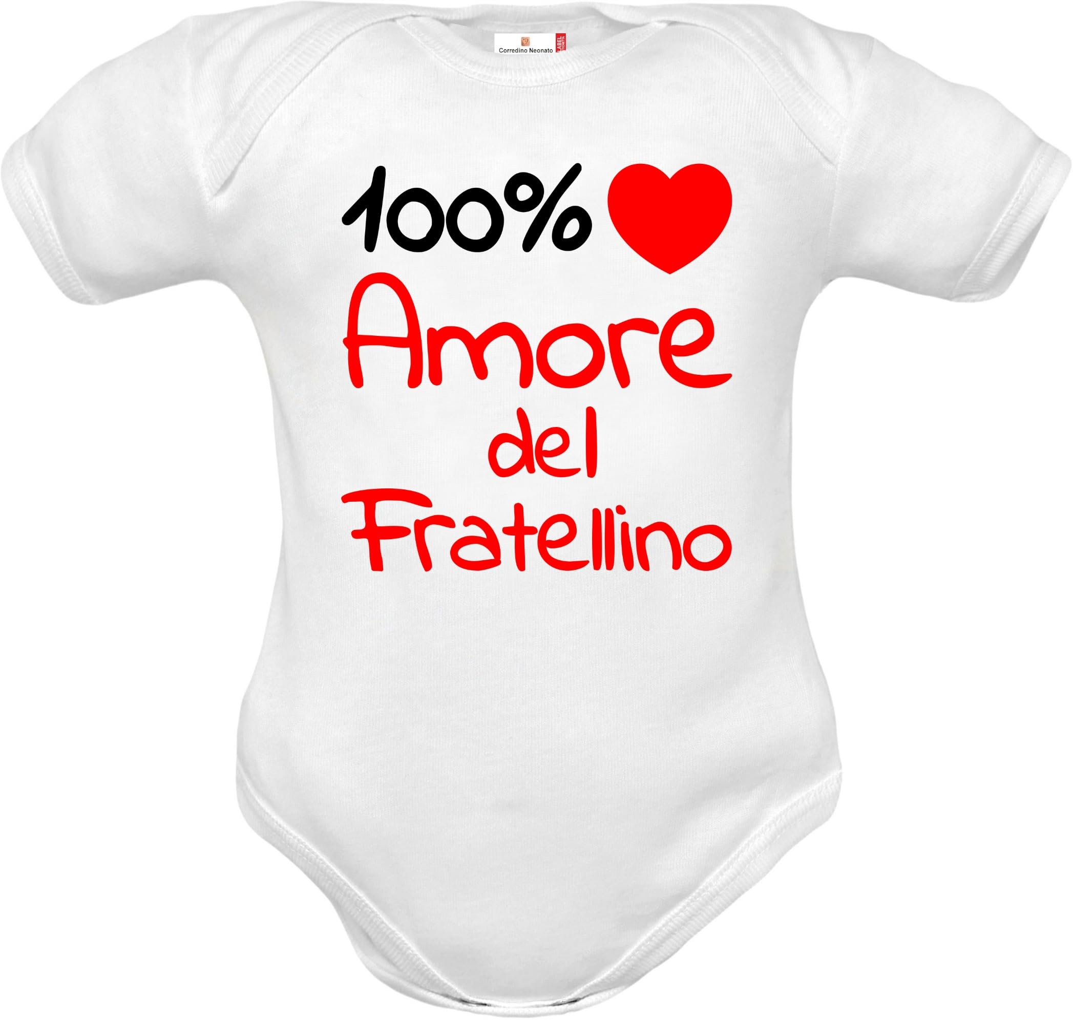 Body Neonato 100% Cotone Manica Corta - Stampa Papà Amore Cuore - Foto 13