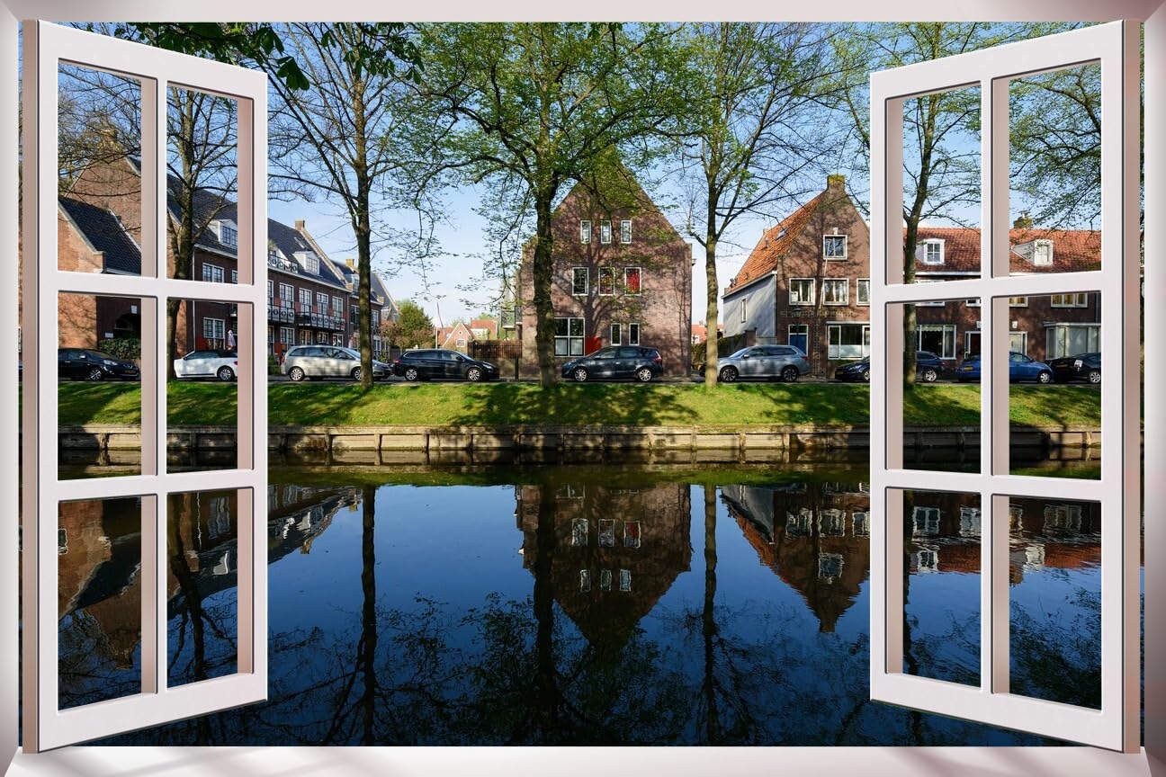 JVERF - JZZC08336 Netherlands Houses Rivers Edam Street Trees