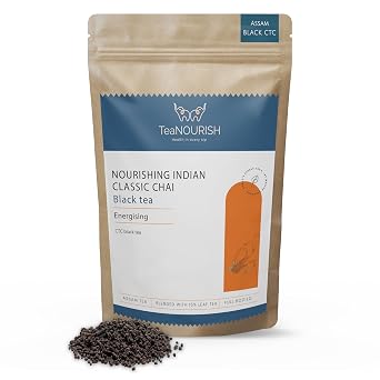 TeaNOURISH Nourishing Indian Classic Chai Tea | Full Bodied Assam CTC Tea Blended with 15% Black Tea Leaves| Freshly Sourced Direct from Origin | 100% NATURAL - 7.05oz/200g