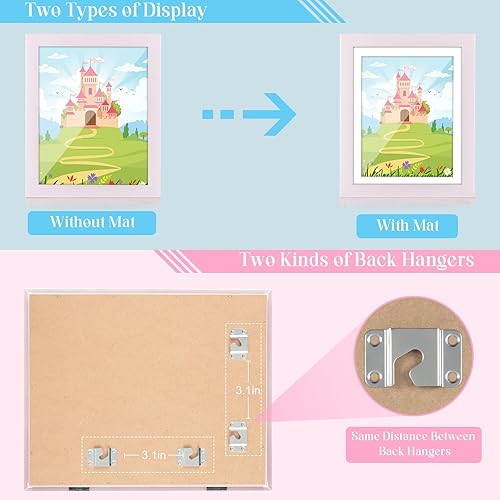 Miniatura 271 de [Paquete de 2] Marcos de arte para niños, marcos de arte para niños, de 8.5 x 11 pulgadas, con apertura frontal, intercambiables, marco de Crema