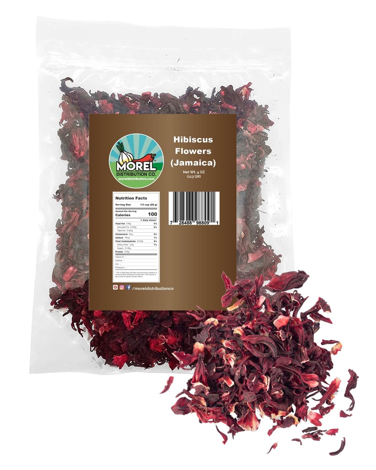 Dried Hibiscus Flowers Cut and Sifted, Flor de Jamaica, Great for Hibiscus Tea Jamaica Tea. 4 oz and 1 lb. (4 OZ)