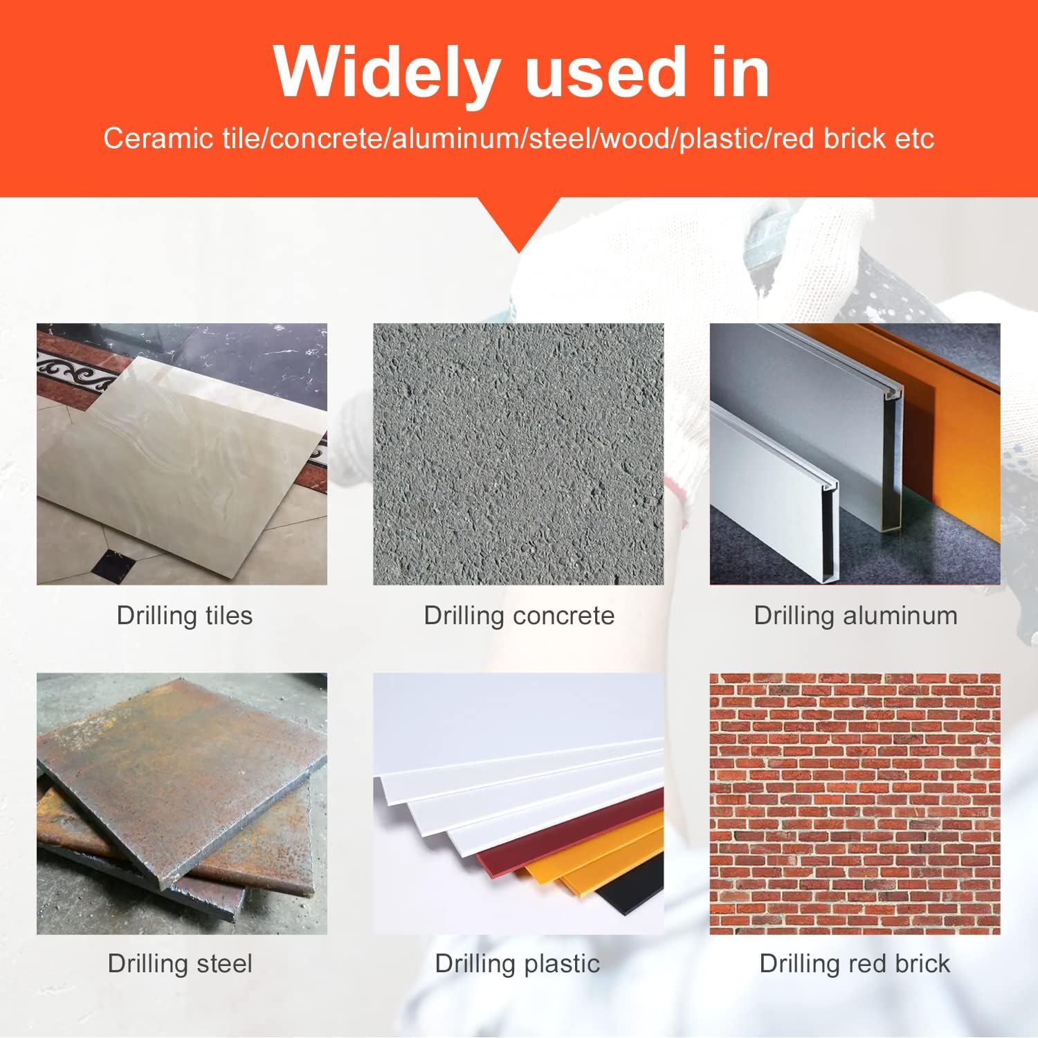 Overlord Punching Masonry Drill Bits Set for Tile, Brick, Cement, Concrete, Glass, Plastic, Cinder Block, Wood, Metal etc,Chrome Plated with Industrial Strength Carbide Tips (10 Pack) by Fryic : Tools & Home Improvement