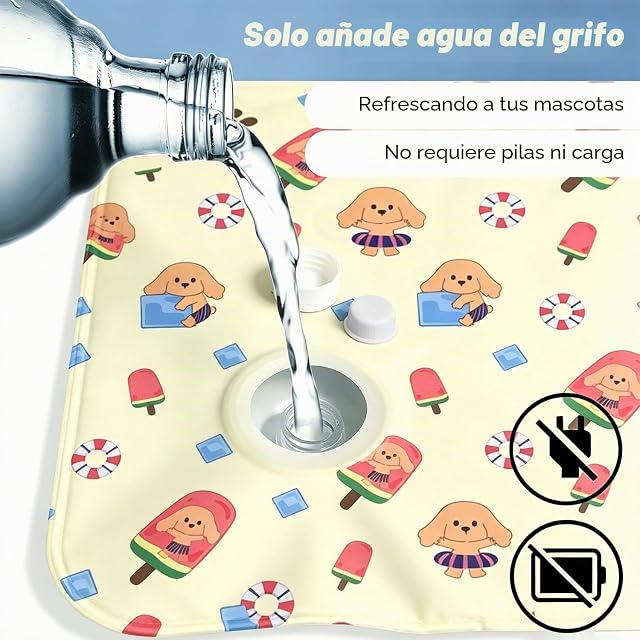 Foto 6 de 7 de JRTYMLU Manta Refrescante para Perros Lnyección De Agua 65 * 50cm,Cama Refrescante Perro con Gel No…