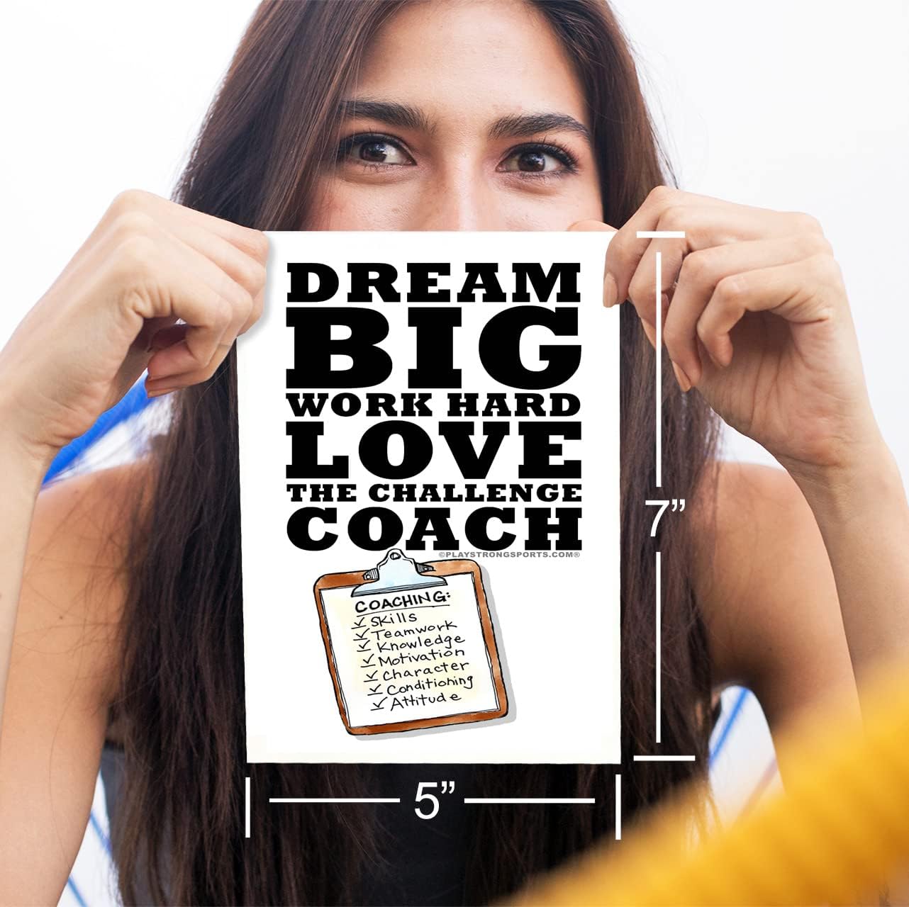 Play Strong Sports Thanks Coach! "Dream Big" 3-pak sportowych kart okolicznościowych (5 x 7) idealne do sportów młodzieżowych
