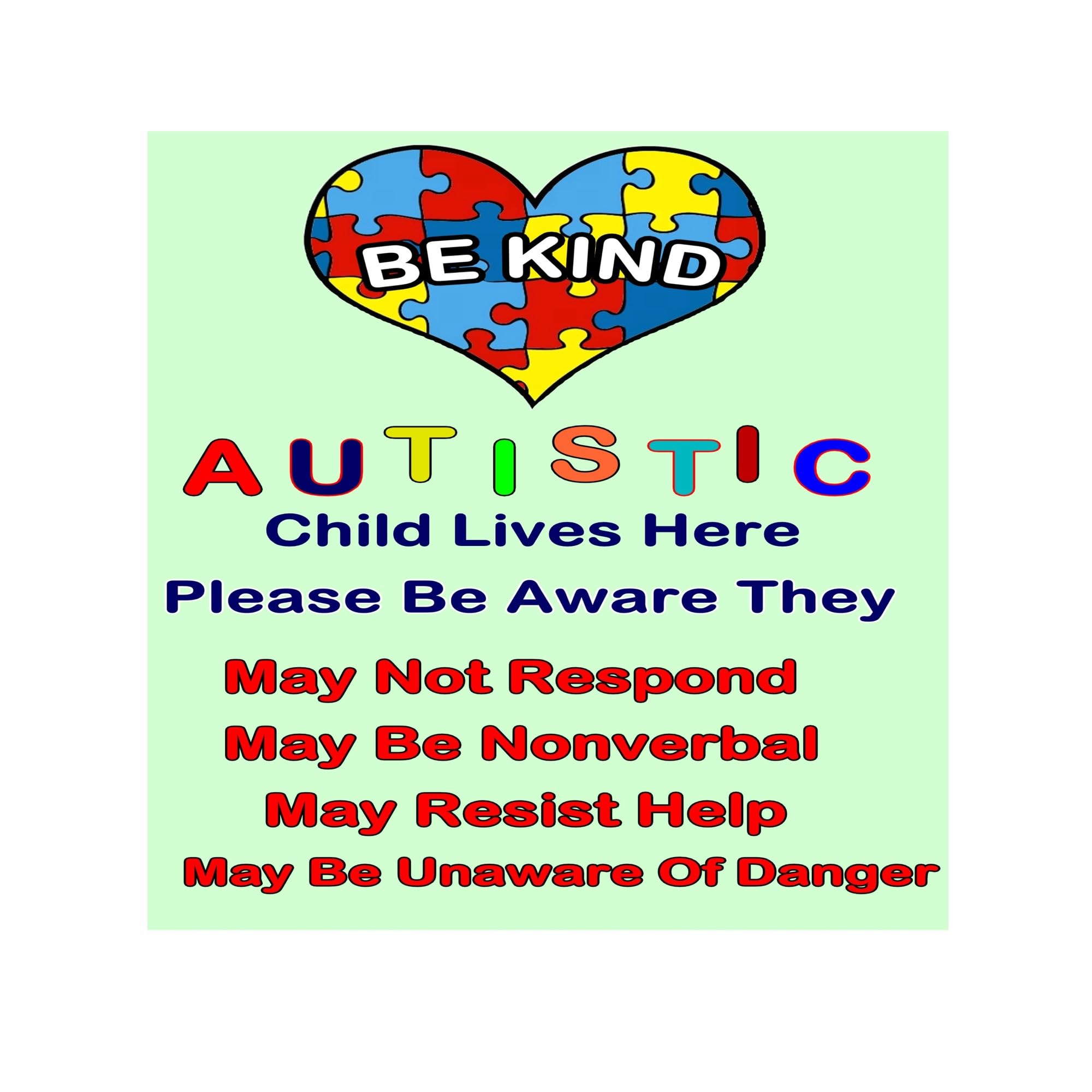 Autistic Child Lives Here Vinyl Stickers - Pack Of 2, 6x6 Inch Safety Decal For Home/Window, Autism Awareness - View #4