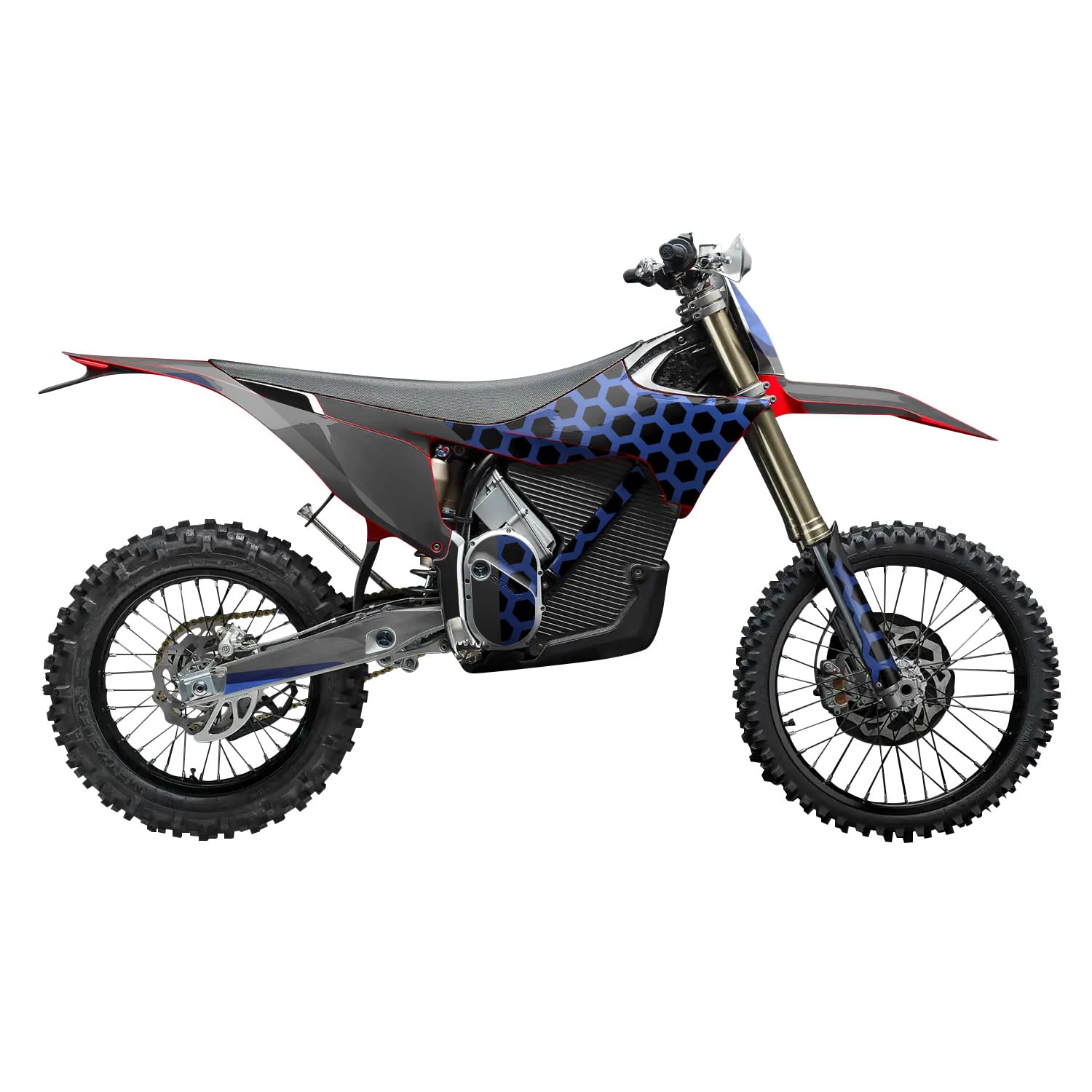 Stark Varg MX 2023-2025 Graphics Kit Wrap - Hex Blue - Varg MX Skin - Premium 3M Vinyl Protective Wrap Decal Cover - Easy to Apply | Crafted in The USA by MightySkins