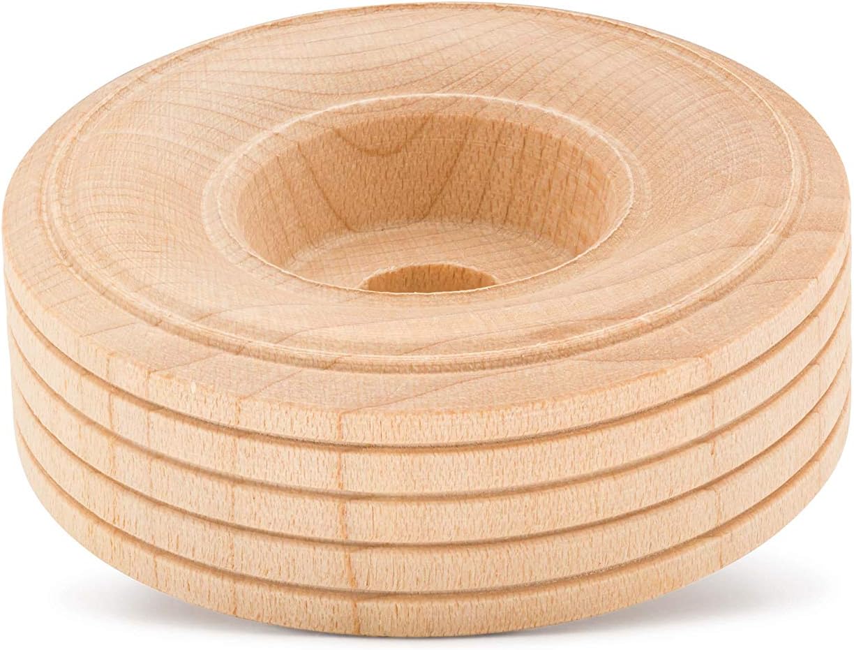 Mini Wood Wheels Treaded Style, 1-1/2 Inch Diameter, Pack of 50, for Crafts and DIY Car Models, by Woodpeckers