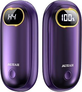Hand Warmers Rechargeable - Electric Hand Foot Warmers 2 Pack Up to 127.4℉ with 15Hrs Warmth, LED Display & Flashlight, Dual-Sided Heating, Hunting Essentials, Gifts for Man Women Raynauds Golf