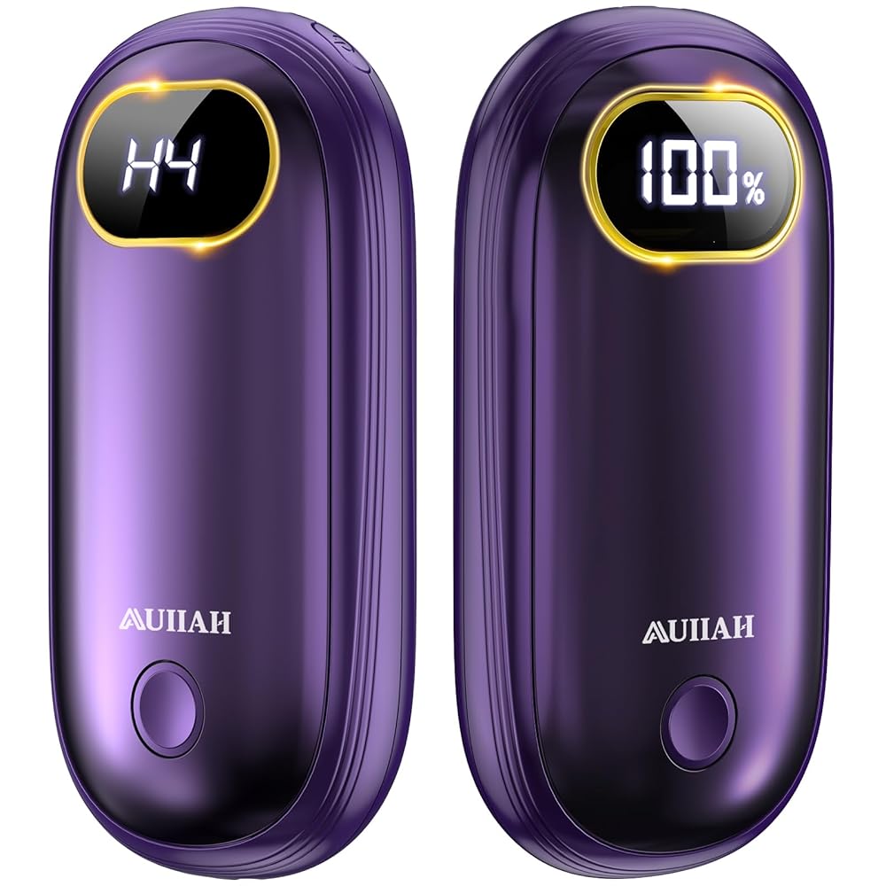 Hand Warmers Rechargeable - Electric Hand Warmers 2 Pack with Dual-Sided Heating for 15Hrs Warmth, LED Display & Flashlight, Hunting Essentials, Gifts for Christmas Man Women Raynauds Golf