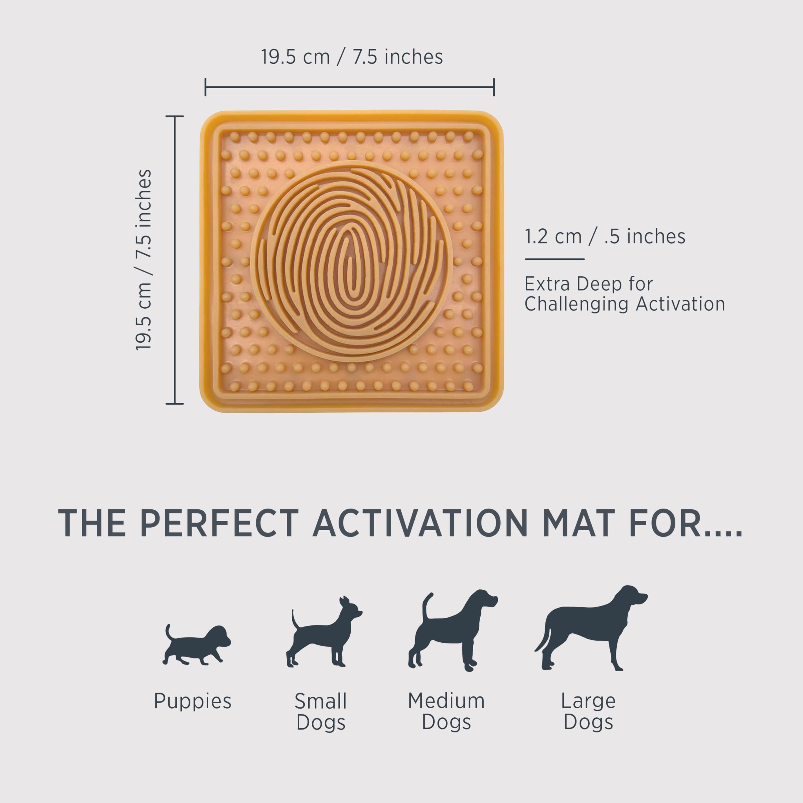 HEVEA Tappetino per leccare cani in gomma naturale, con 25 ventose, per ridurre la noia e alleviare l'ansia, perfetto per la toelettatura del bagno, testato e sicuro per il tuo cane (naturale)