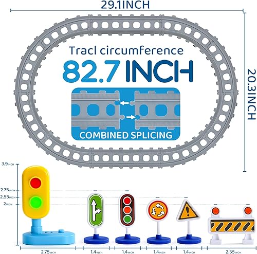 Miniatura 3 de ALASOU Juego de tren eléctrico para niños pequeños con rociador de vapor, juguete magnético de luz y música con pistas, tapete de juegobolsa de