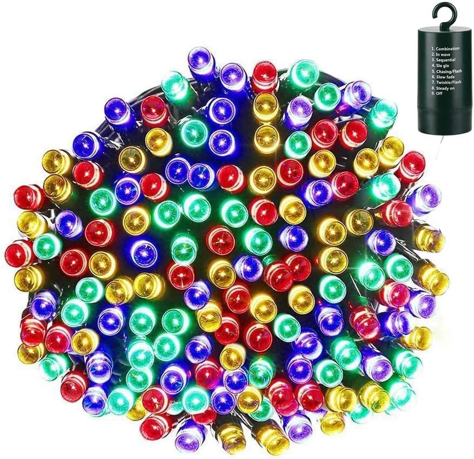 Lyhope Battery Christmas Lights Indoor Outdoor, 72ft 200 LED Battery Operated String Lights with 8 Modes, Waterproof Christmas Tree Light- Fairy Twinkle Light for Home Yard Holiday Decor (Multi-Color)