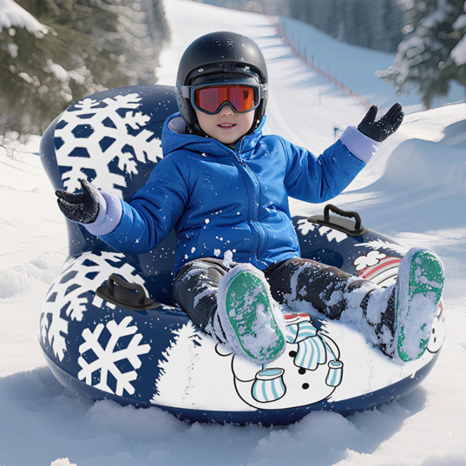 Ciambella Da Neve Anello Da Neve Gonfiabile Con Maniglia | Anello Per Lo Slittino Invernale Per Uso Esterno Su , Percorso Pedonale, Piscina, Riunione, Festa, Spiaggia E Sport