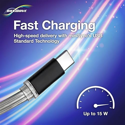 Miniatura 6 de BoxWave Cable compatible con Elgato Facecam - miniSync - USB-A a USB tipo C, cable retráctil 5 longitudes preestablecidas para evitar enredos