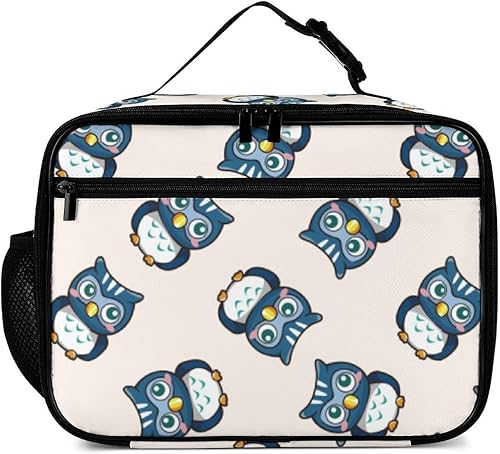 Miniatura 2 de Lonchera reutilizable con diseño de búho, bolsa de almuerzo aislada, lonchera para comida y alimentos, bolsa de mano para mujeres, niños, niñas,